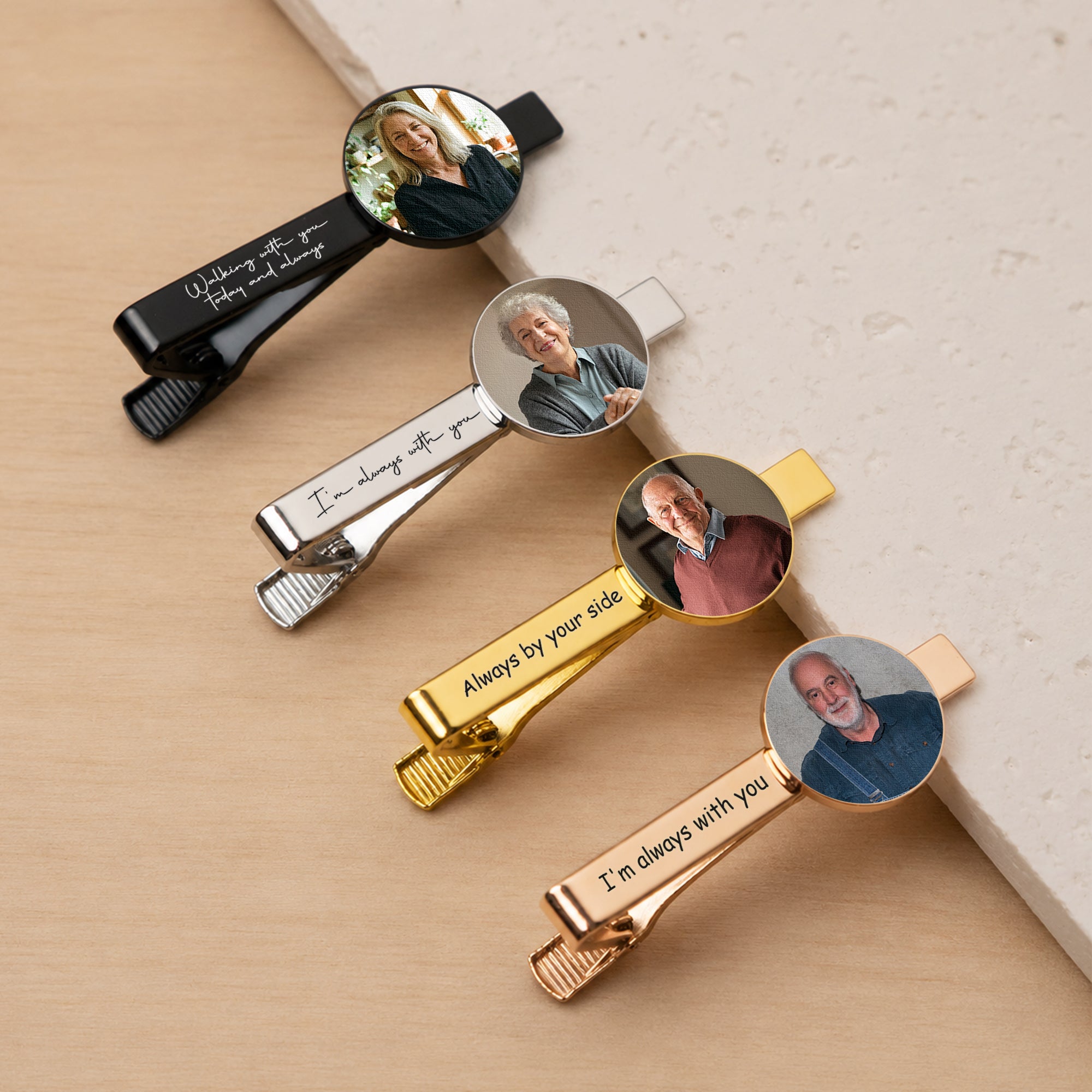 Always With You Memorial Wedding Gifts For Him Groom - Personalized Tie Clip 1