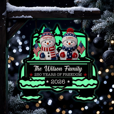 America 250Th Anniversary Christmas Gifts For Mom, Dad, Family - Personalized Wood Sign