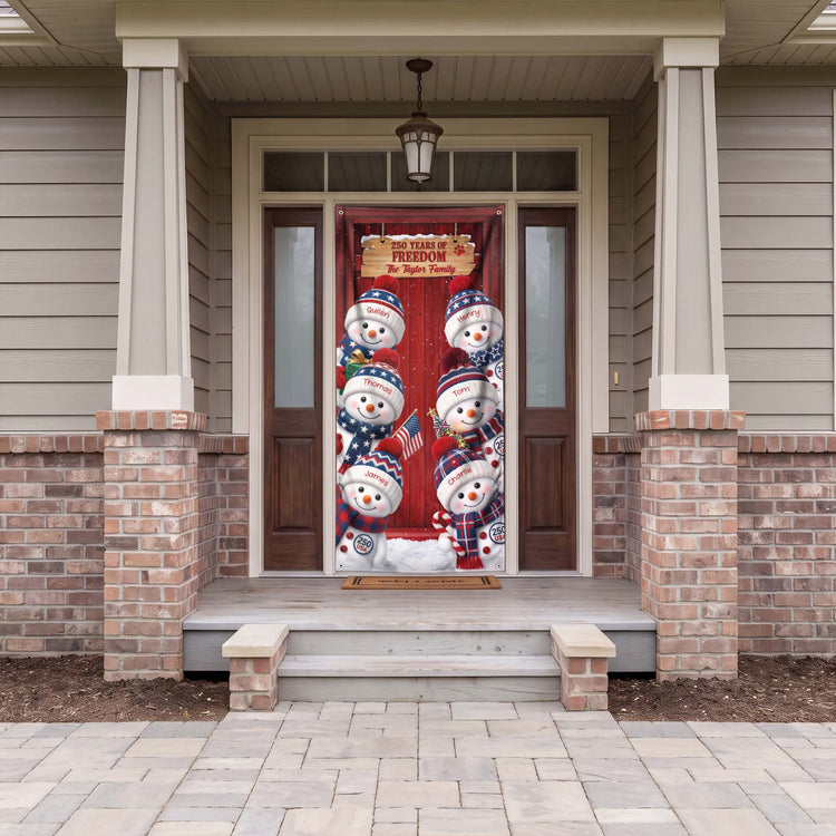 America 250Th Anniversary Snowman - Personalized Door Cover 6