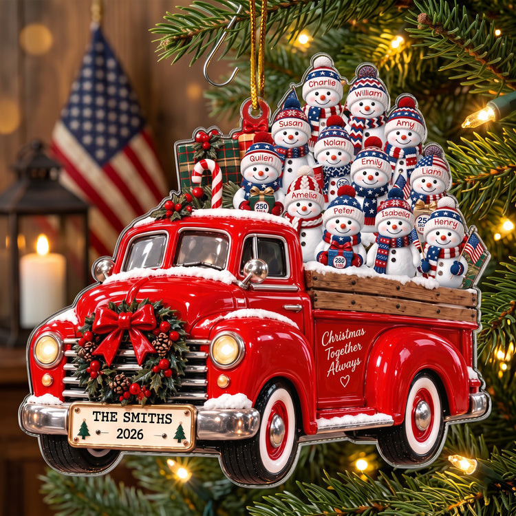 America 250Th Anniversary Snowman - Personalized Ornament 1