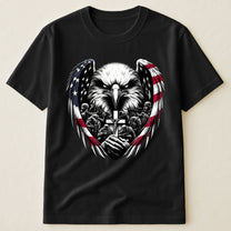 American Eagle Wings & Soldiers Praying Cross - Shirt