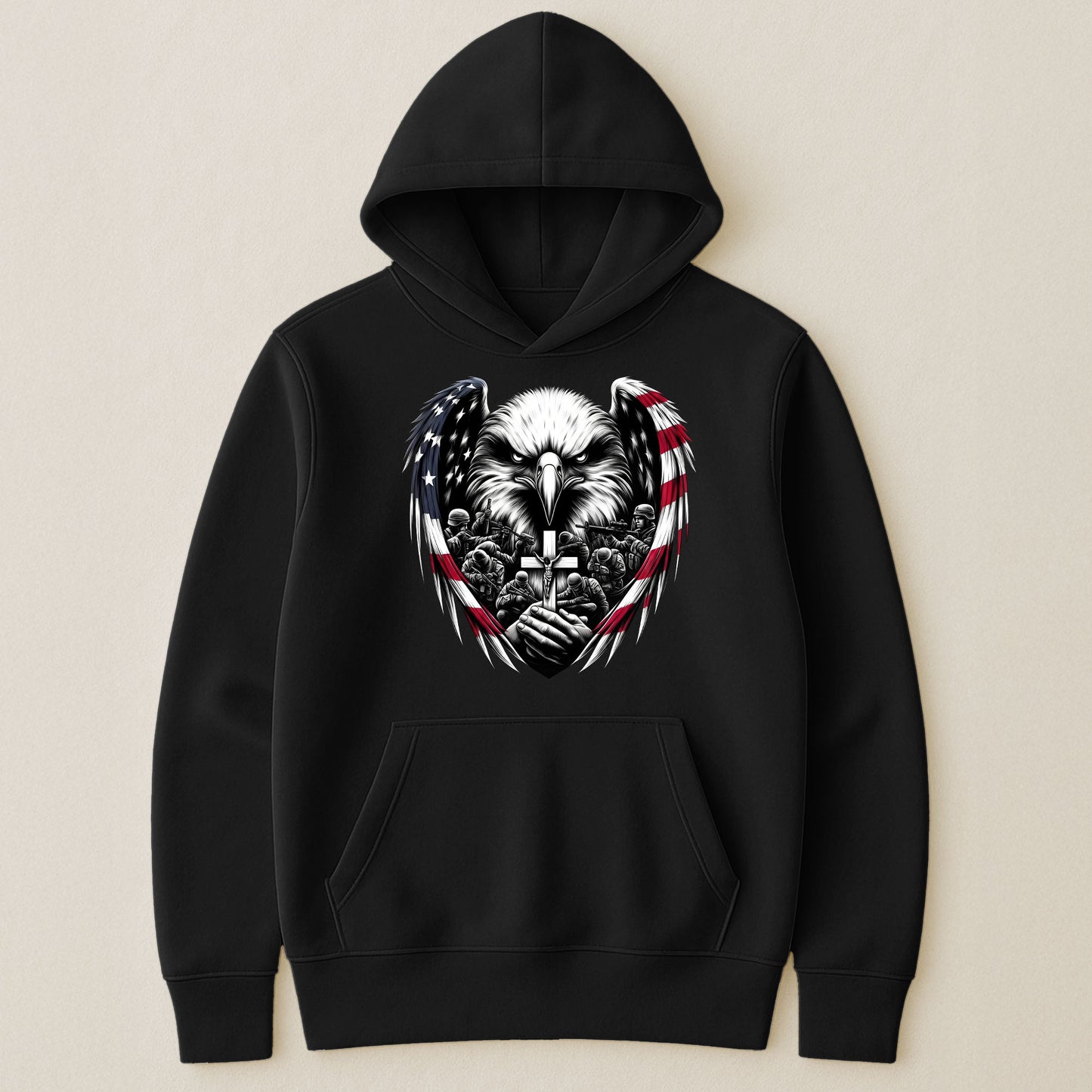 American Eagle Wings & Soldiers Praying Cross - Shirt