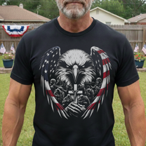 American Eagle Wings & Soldiers Praying Cross - Shirt