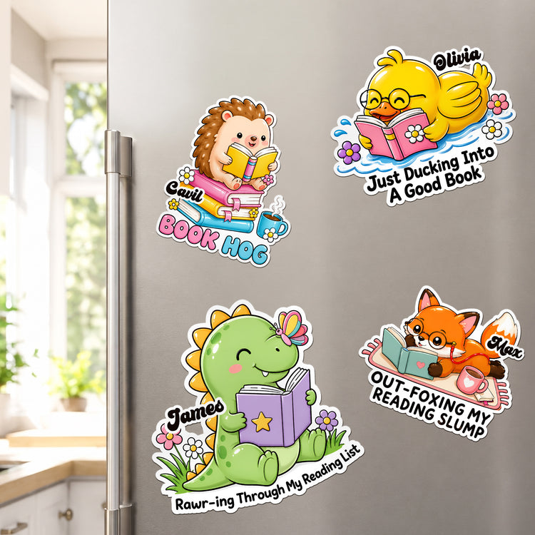 Animal Bookish Puns Gift For Book Lover - Personalized Magnet 1