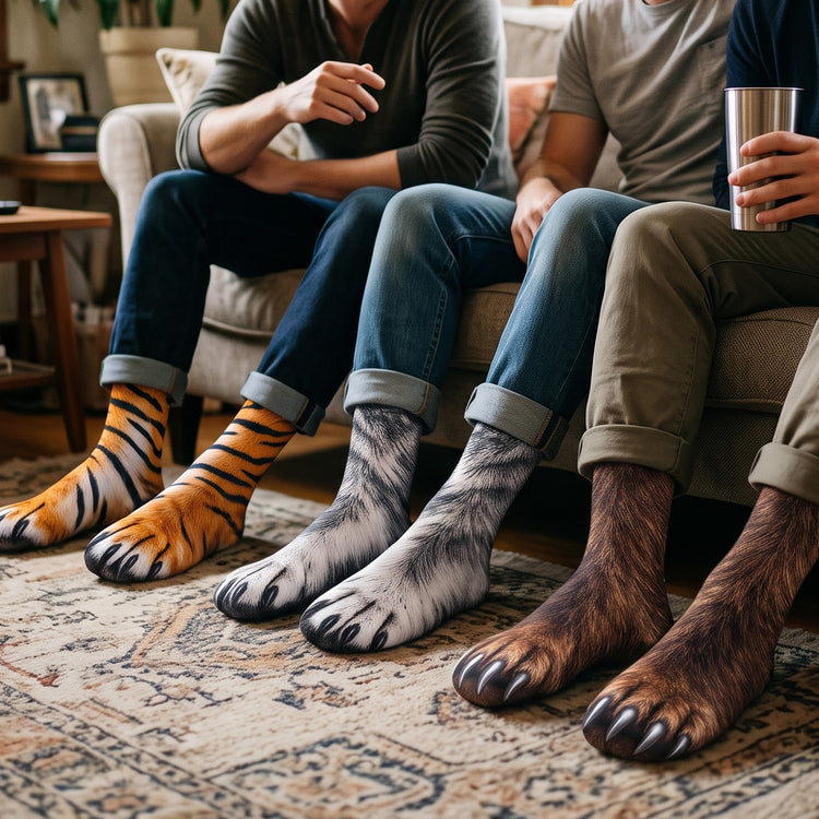 Animal Feet Funny Gift For Husband Wife Coworker Friends - Personalized Socks 2