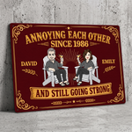 Annoying Each Other Since Still Going Strong Couple Gifts New Version - Personalized Metal Sign 3