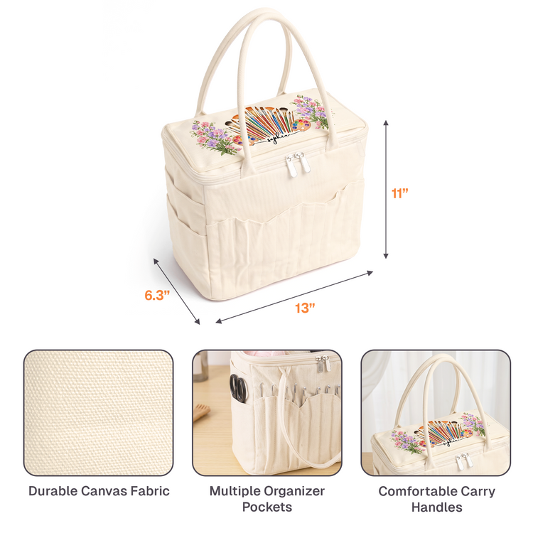 Art Stuff Bag, Custom Name & Birth Flower Gift For Aritist, Arting Lovers - Personalized  Bag 6