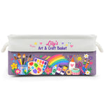 Art Supply Basket For Painting Lover Kids, Grandkids - Personalized Storage Basket 2