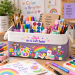 Art Supply Basket For Painting Lover Kids, Grandkids - Personalized Storage Basket 7