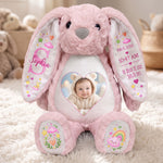 Baby Birth Gift, Baby Shower Gift - Personalized Bunny Plush 2