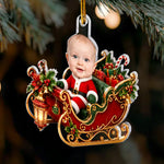 Baby First Christmas Custom Face - Personalized Ornament 3