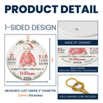 Baby First Christmas Keepsake Custom Photo Watercolor - Personalized Ornament 5