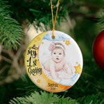 Baby First Christmas Moon Lover Keepsake Custom Photo Watercolor - Personalized Ornament 4