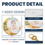 Baby First Christmas Moon Lover Keepsake Custom Photo Watercolor - Personalized Ornament 5