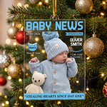 Baby News Magazine For Baby First Christmas - Personalized Ornament 2
