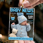Baby News Magazine For Baby First Christmas - Personalized Ornament 4