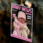 Baby News Magazine For Baby First Christmas - Personalized Ornament 5