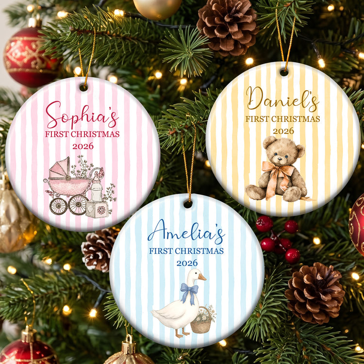 Baby'S First Christmas Keepsake - Personalized Ornament 1