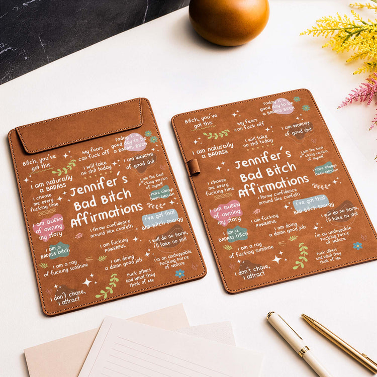 Bad B*Tch Affirmations - For Coworkers, Friends, Self Gift - Personalized Clipboard 1