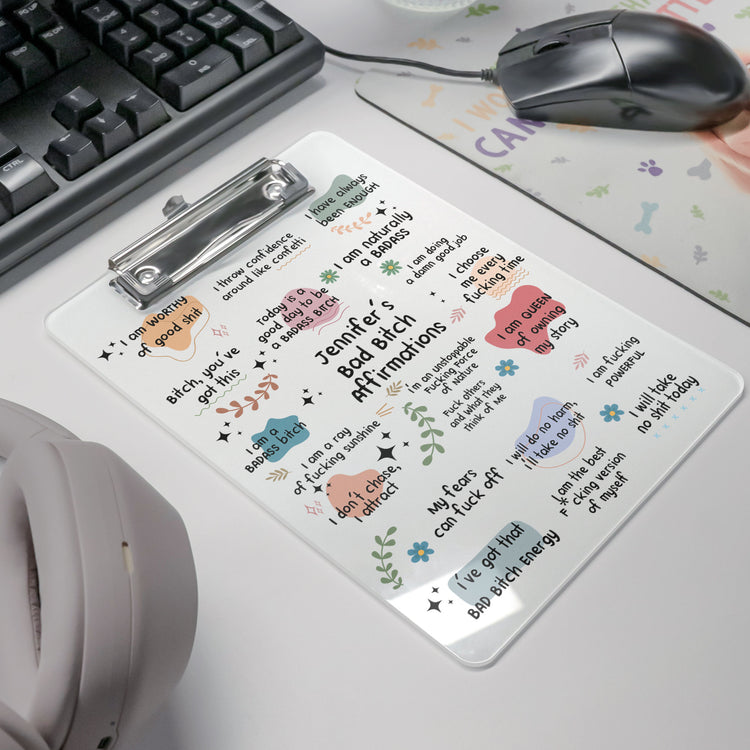 Bad BTch Affirmations - For Coworkers, Friends, Self Gift - Personalized Clipboard 4
