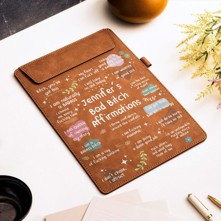 Bad B*Tch Affirmations - For Coworkers, Friends, Self Gift - Personalized Clipboard 4