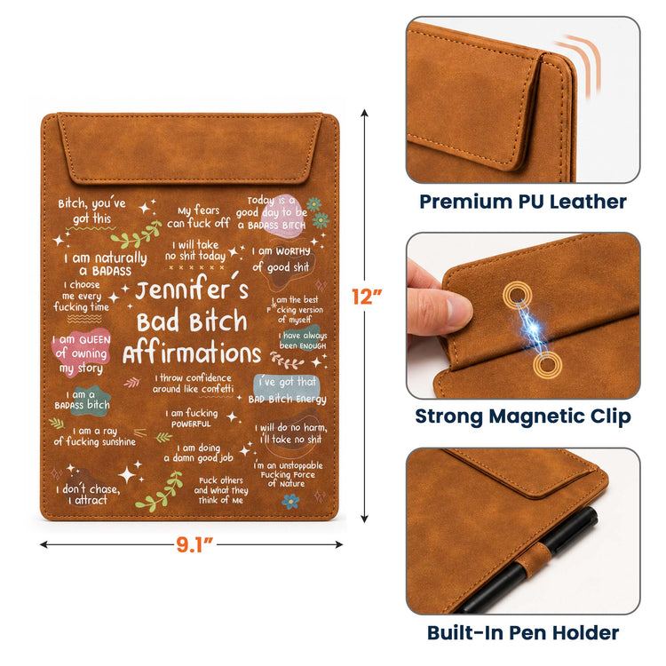 Bad B*Tch Affirmations - For Coworkers, Friends, Self Gift - Personalized Clipboard 9