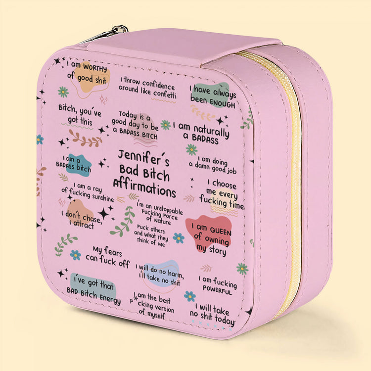 Bad BTch Affirmations - For Coworkers, Friends, Self Gift - Personalized Jewelry Box 1