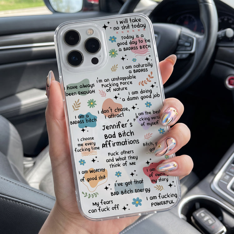 Bad B*Tch Affirmations - For Coworkers, Friends, Self Gift - Personalized Phone Case 1