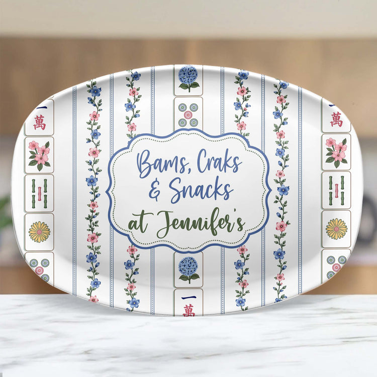 Bams, Craks & Snacks Mahjong Serving Platter Gift Idea - Personalized Platter 2