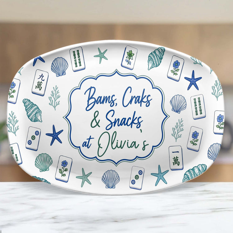 Bams, Craks & Snacks Mahjong Serving Platter Gift Idea - Personalized Platter 3