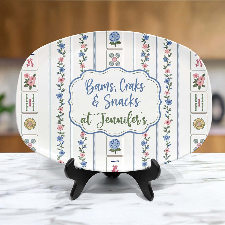 Bams, Craks & Snacks Mahjong Serving Platter Gift Idea - Personalized Platter 5