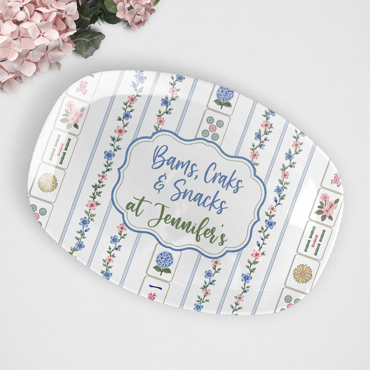 Bams, Craks & Snacks Mahjong Serving Platter Gift Idea - Personalized Platter 7