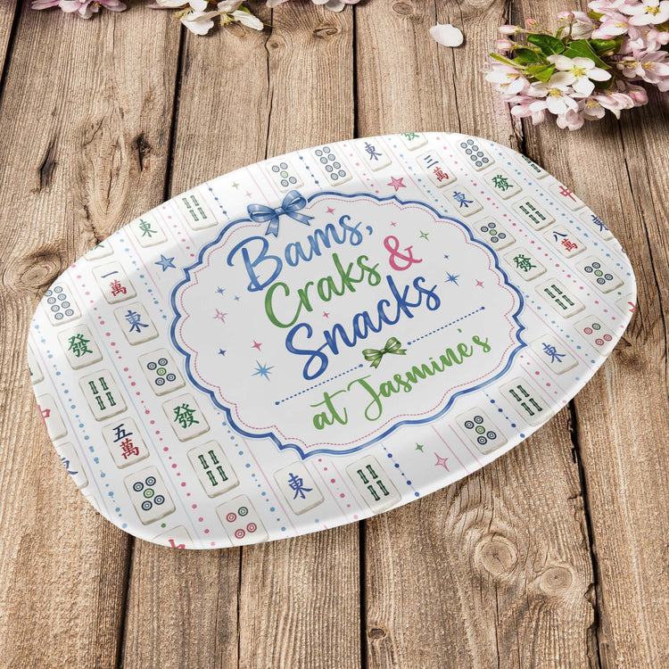 Bams, Craks & Snacks Mahjong Serving Platter Gift Idea - Personalized Platter 8