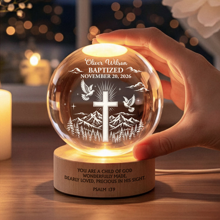 Baptism Dedication Gift For Baby, Nursery Decor, Christening Gift - Personalized Night Light 4