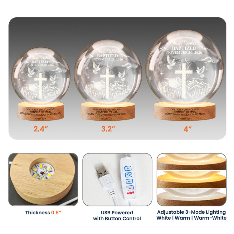 Baptism Dedication Gift For Baby, Nursery Decor, Christening Gift - Personalized Night Light 5