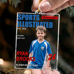 Baseball Kid On The Magazine - Personalized Ornament 4