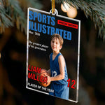 Baseball Kid On The Magazine - Personalized Ornament 5