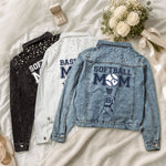 Baseball Mom, Softball Mom - Custom With Kids - Personalized Denim Jacket 2