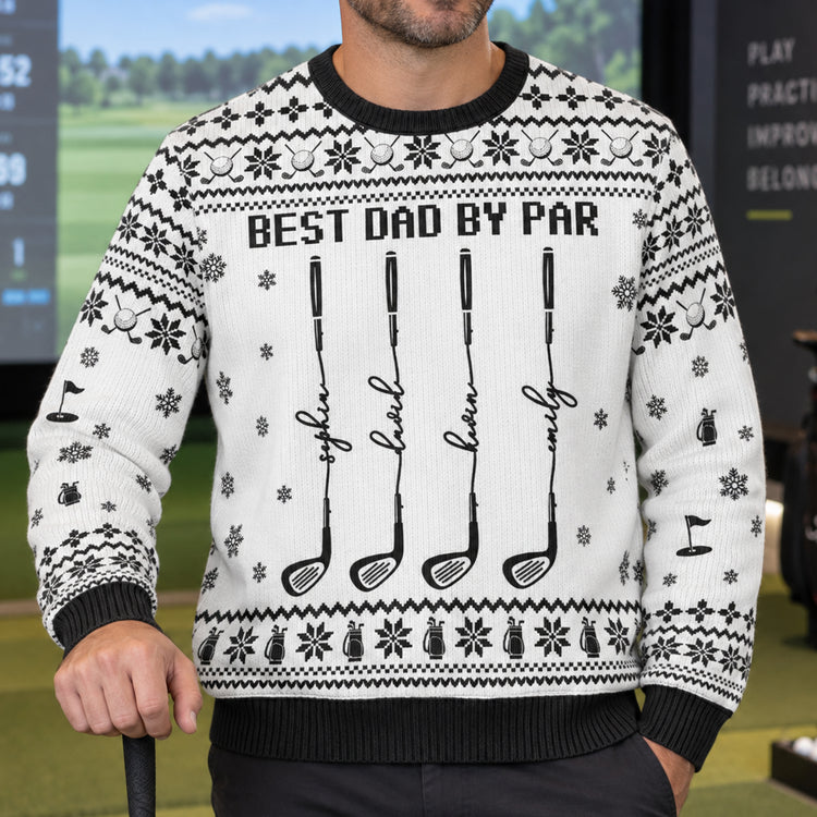 Best Dad By Par - Personalized Sweater 1