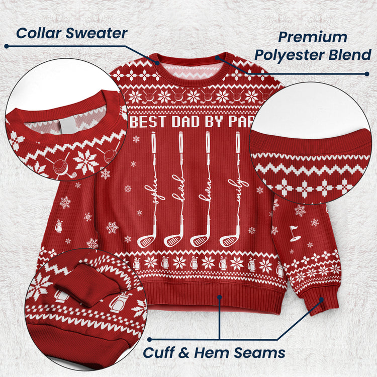 Best Dad By Par - Personalized Sweater 4