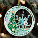 Best Friend Christmas Gift, Long Distance Friendship Sea Glass 3D Effect Ornament, Bestie Gift For Her, Friends Christmas Keepsake - Personalized Ornament 3