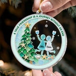 Best Friend Christmas Gift, Long Distance Friendship Sea Glass 3D Effect Ornament, Bestie Gift For Her, Friends Christmas Keepsake - Personalized Ornament 6