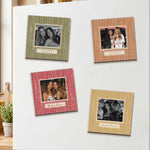 Best Friend Custom Photo - Christmas Gifts For Bestie, Sister - Vintage Stripe - Personalized Magnet 1