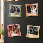 Best Friend Custom Photo - Christmas Gifts For Bestie, Sister - Vintage Stripe - Personalized Magnet 2