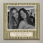 Best Friend Custom Photo - Christmas Gifts For Bestie, Sister - Vintage Stripe - Personalized Magnet 3