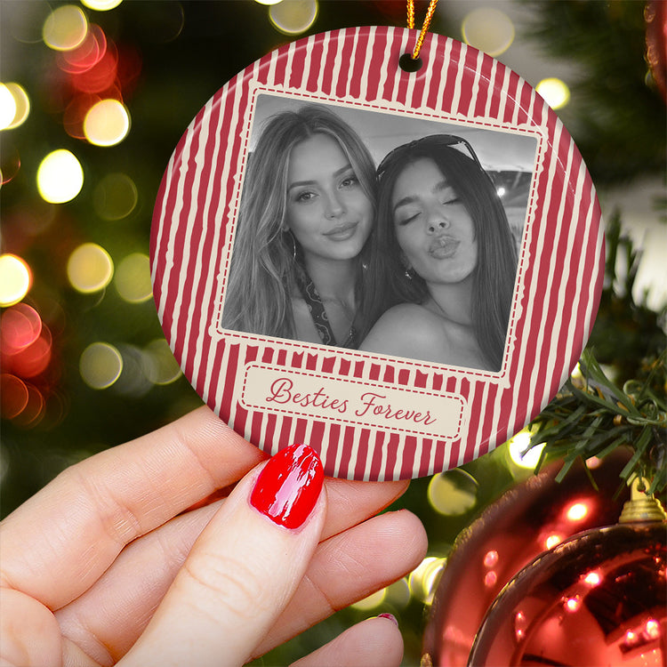 Best Friend Photo Ornament - Birthday Gifts For Bestie, Sister - Personalized Ornament 3