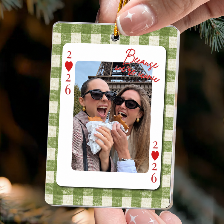 Best Friends Partners In Crime Beacause We're Iconic Custom Photo For BFF - Personalized Ornament 3