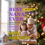 Best Grandma Ever Magazine Title - Personalized Ornament 1