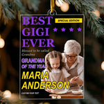 Best Grandma Ever Magazine Title - Personalized Ornament 3