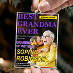 Best Grandma Ever Magazine Title - Personalized Ornament 4